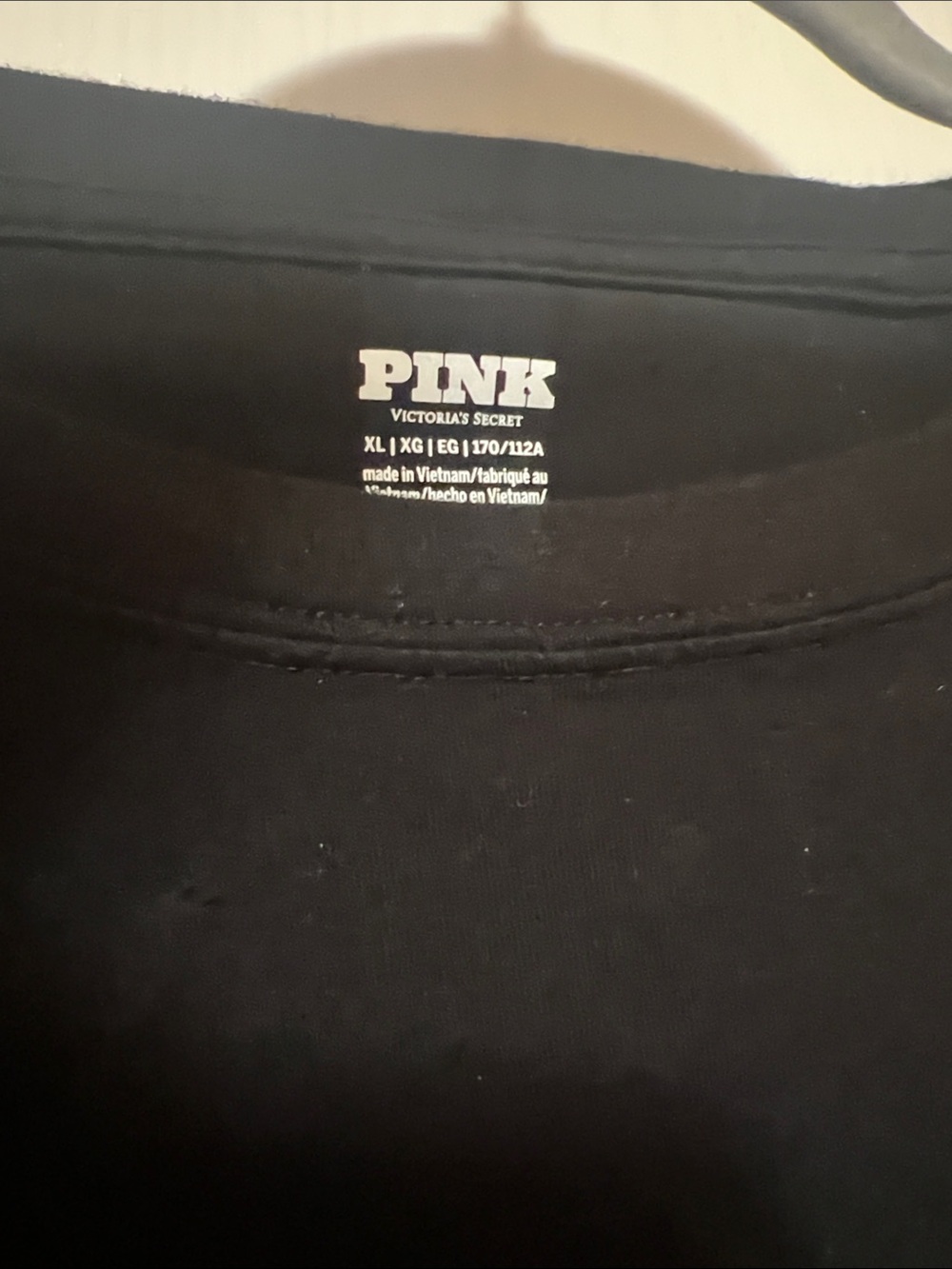 PINK Victoria's Secret Black Short Sleeve Tee with Pink Lettering - Picture 2 of 11